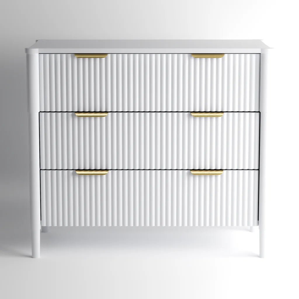 Ascot 3 Drawers Chest - White