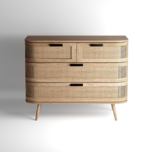 Portobello 2+2 Drawer Chest - Natural, front view